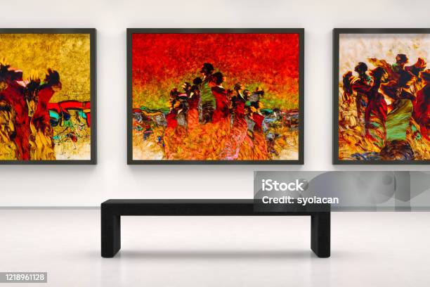 Artists Collection In A Art Museum Stock Photo - Download Image Now - Art Museum, Painting - Art Product, Art