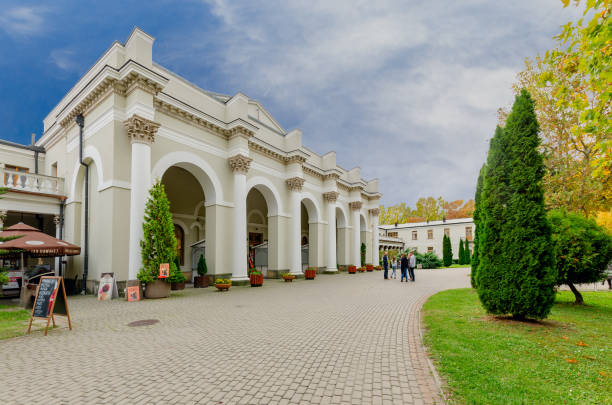 the 'marconi' sanatorium house. busko-zdroj. - malopolskie province imagens e fotografias de stock