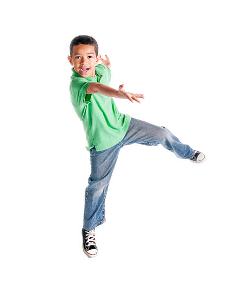 白色の背景にジャンプ少年 - 6 series ストックフォトと画像
