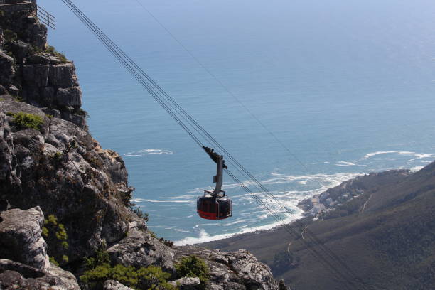 istock Cable car on the mountain over the sea 1218973444