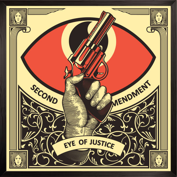 ilustraciones, imágenes clip art, dibujos animados e iconos de stock de ilustración de la segunda enmienda - second amendment