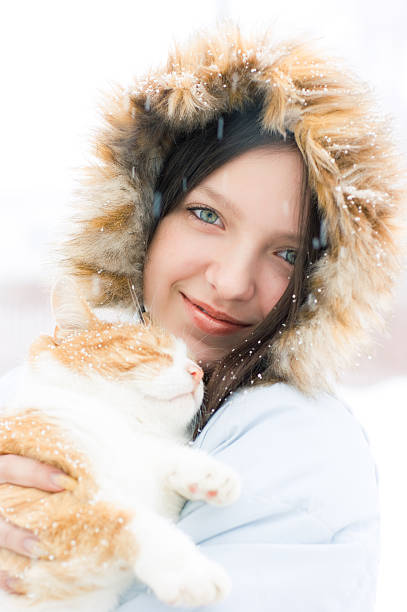 istock Young girl with a cat 121897764