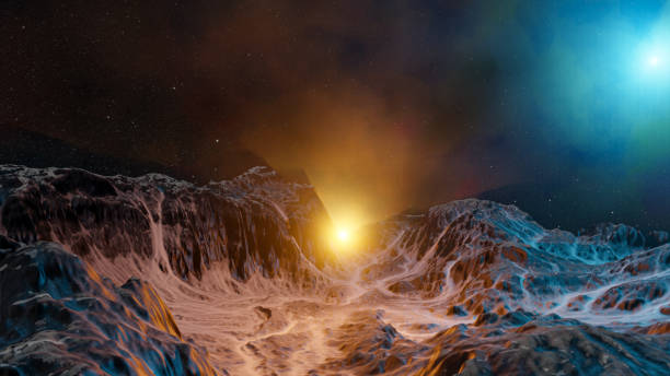 istock The surface of an abstract planet in a haze 1218977886