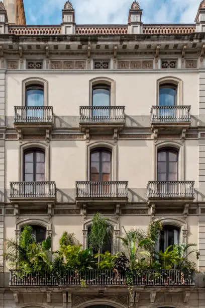 Photo of Typical building facade that you can find throughout the city of Barcelona