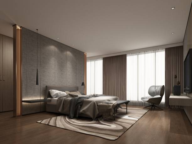 istock 3d render of luxury hotel room 1218978213
