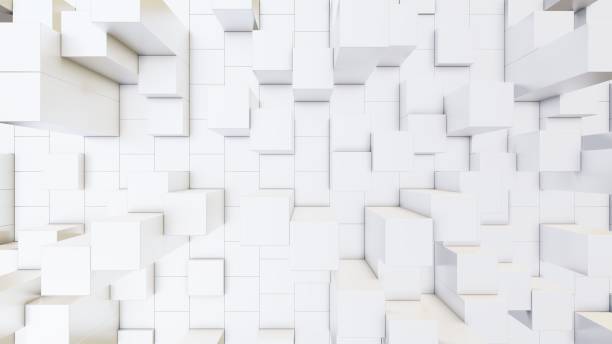 istock Abstract 3D illustration of white cubes background 1218978338