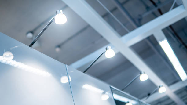istock LED Cabinet lighting on the top of cabinet 1218979986