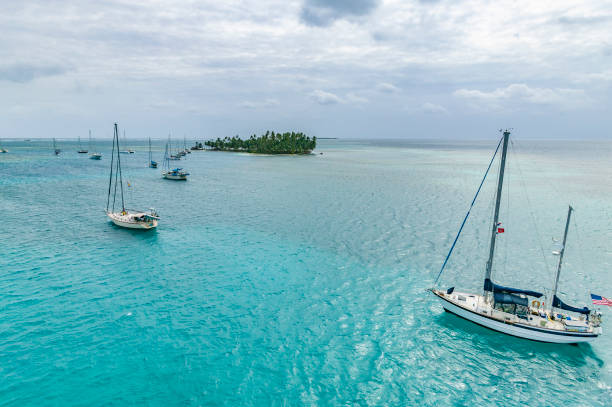 istock yachts anchoring in the San Blas Islands, Panama 1218985346