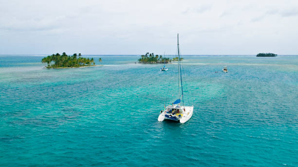 istock yachts anchoring in the San Blas Islands, Panama 1218985935