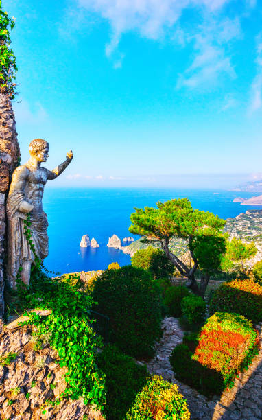istock Statue and gardens of Capri Island reflex 1218986191