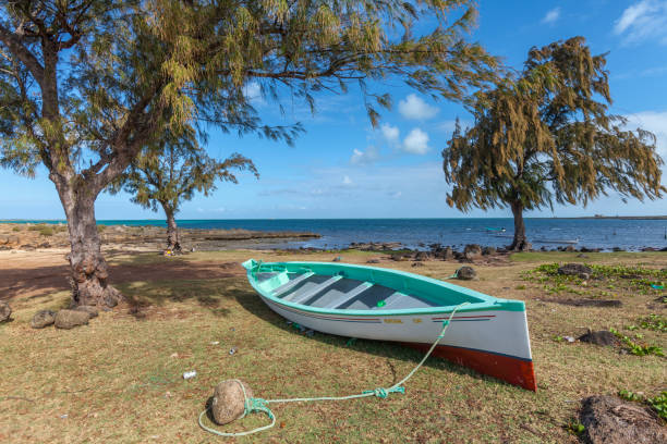 Tropical Landscape on the remote island of Rodrigue in the Indian Ocean, part of the Republic of Mauritius