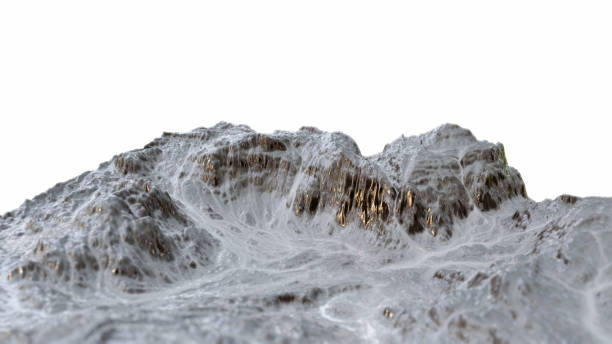 istock Snowy Mountains peaks isolated on white background 1218987866