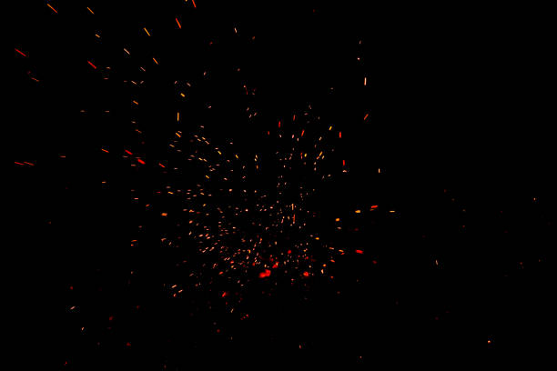 istock fire flames with sparks on black background 1218987878