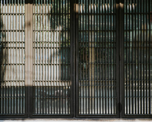 istock Old metal roller door background photo 1218988875