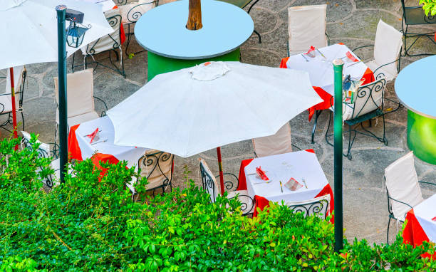 istock Street terraced cafe at Positano town reflex 1218989485
