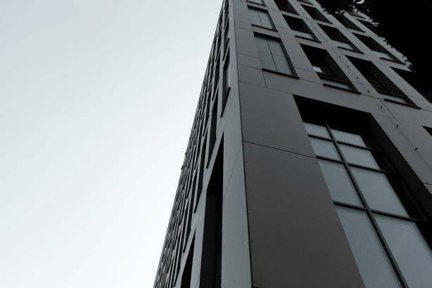 istock Abstract view of a modern building facade. Perspective of a office skyscraper 1218991998