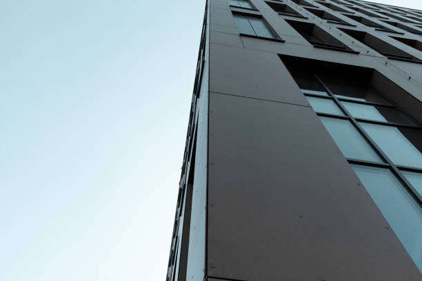 istock Abstract view of a modern building facade. Perspective of a office skyscraper 1218992021