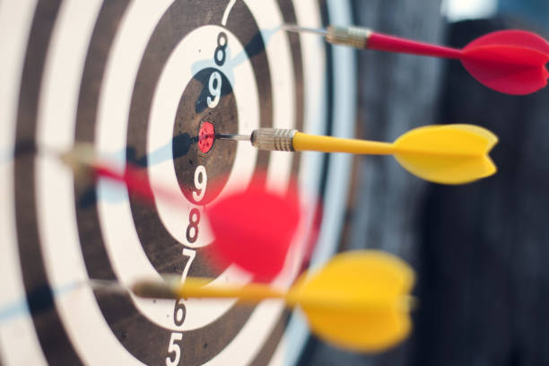 istock darts arrows in the target center. business target concept. 1218992878