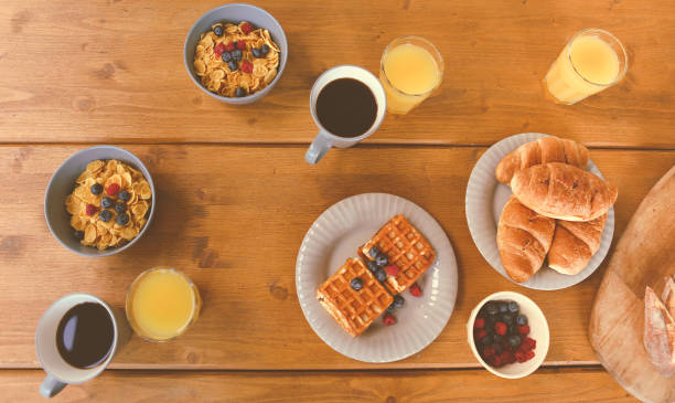 istock Breakfast on the wooden table 1218993253