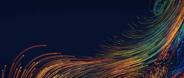 fondo abstracto con coloridas líneas de remolino espiral - multiple exposure fotografías e imágenes de stock