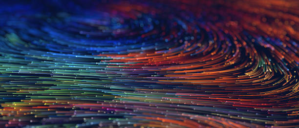istock Abstract background colorful lines, communication technology concept 1218996333