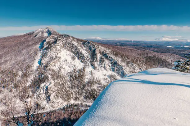 Photo of Winter panorama of mountain ridge in Urals