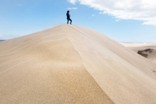 istock Panoramic view of huge dune in Maspalomas desert. 1218998117
