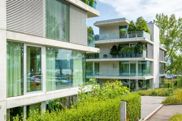 Contemporary apartment building in Zurich, Switzerland
