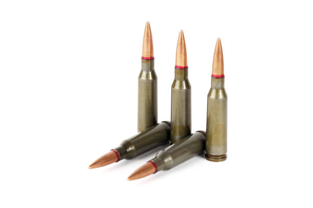 istock Armory ammunition close-up isolated on white background 1219000844