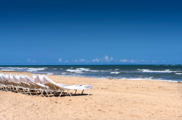 istock Empty Beach Chairs on Puerto Rico Beach 1219000957