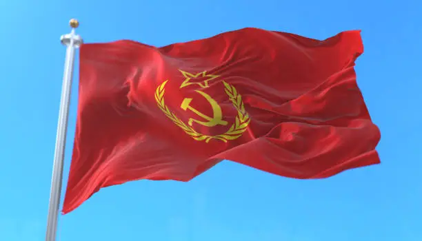 Photo of URSS CCCP Soviet Union flag waving at wind