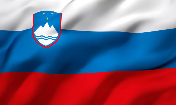 istock Flag of Slovenia blowing in the wind 1219006321