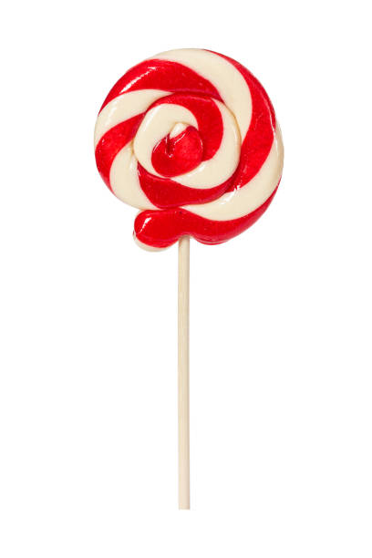 istock Sweet red lollipop isolated on white 1219011497