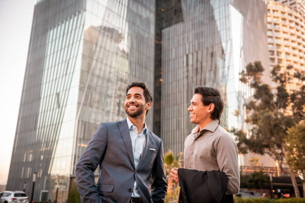 istock Two businessmen in front of the office building 1219013631