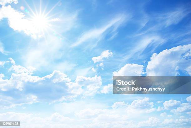 Sunny Sky Stock Photo - Download Image Now - Backgrounds, Blue, Climate