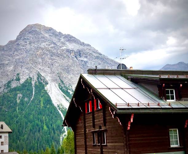 istock Mountain Chalet in Switzerland with Gorgeous Mountain View 1219017525