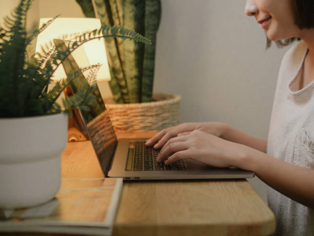 istock Young woman freelancer working home 1219019357