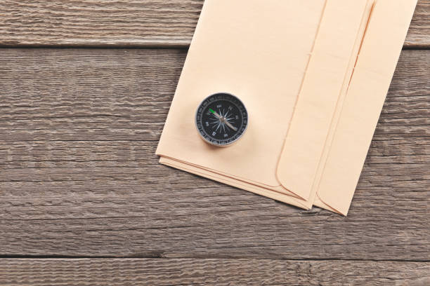 istock compass on the brown wooden  table background 1219023902