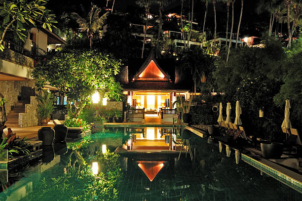 istock Night illumination at luxury hotel, Phuket,  Thailand 121902526