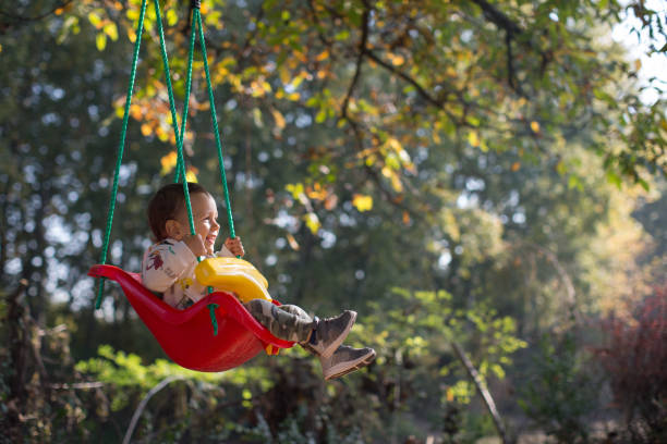 istock Young boy enjoying swinging in the nature 1219025580