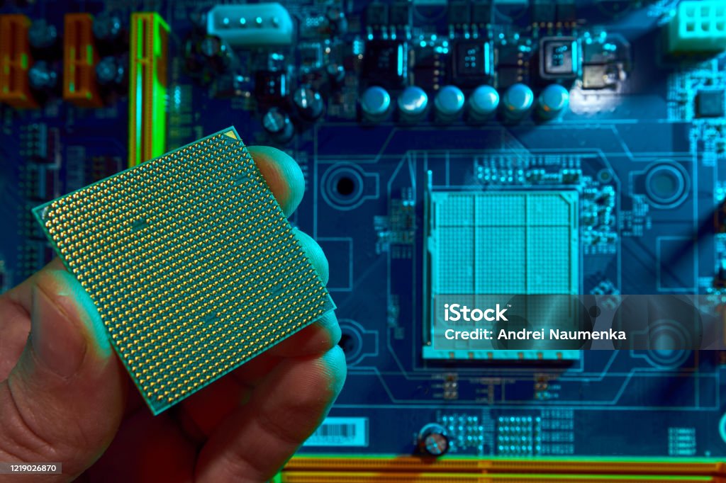 Hand Of Computer Engineer Replace Computer Cpu Change Components Into ...