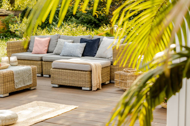 istock Big terrace with furniture 1219028754