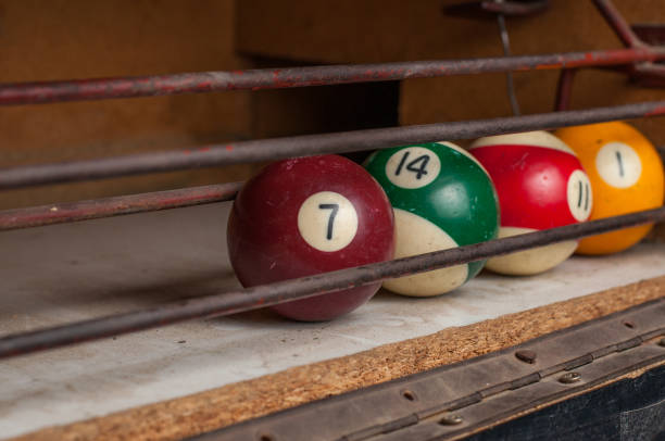istock Billiards balls on billiards table. Billiard sport concept. 1219029635