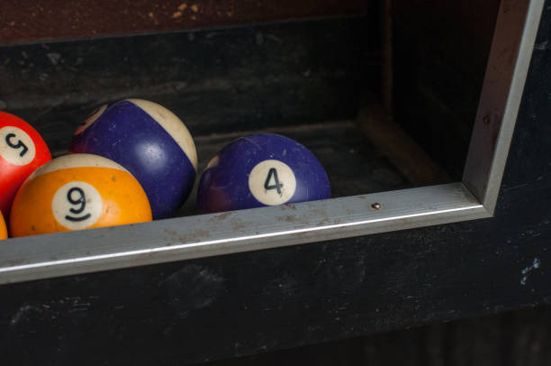 istock Billiards balls on billiards table. Billiard sport concept. 1219029826