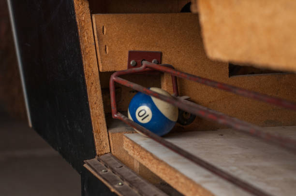 Billiards balls on billiards table. Billiard sport concept