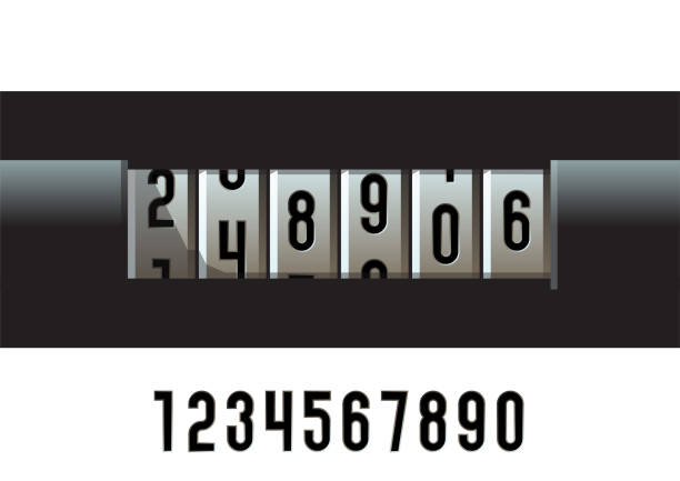 Car Odometer A vector illustration of an analogue car odometer concept showing mileage old remote control stock illustrations
