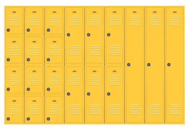 Vector illustration of Yellow School Lockers