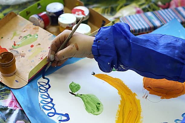 istock a lesson in an art school for children on paint, modeling and application, future artists create masterpieces 1219033420