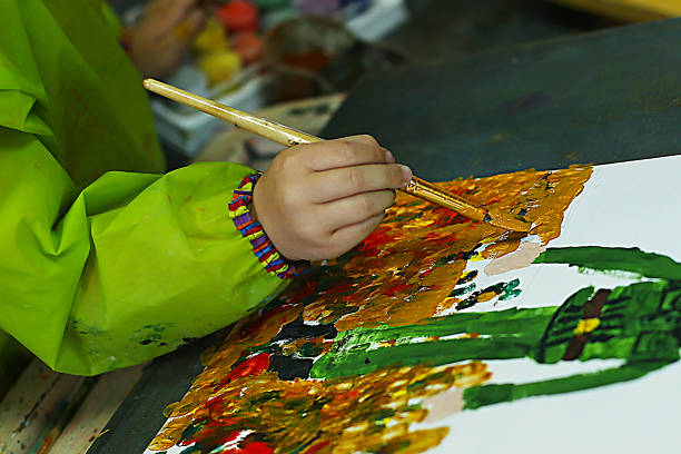 istock a lesson in an art school for children on paint, modeling and application, future artists create masterpieces 1219033423