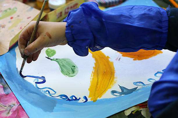 istock a lesson in an art school for children on paint, modeling and application, future artists create masterpieces 1219033498